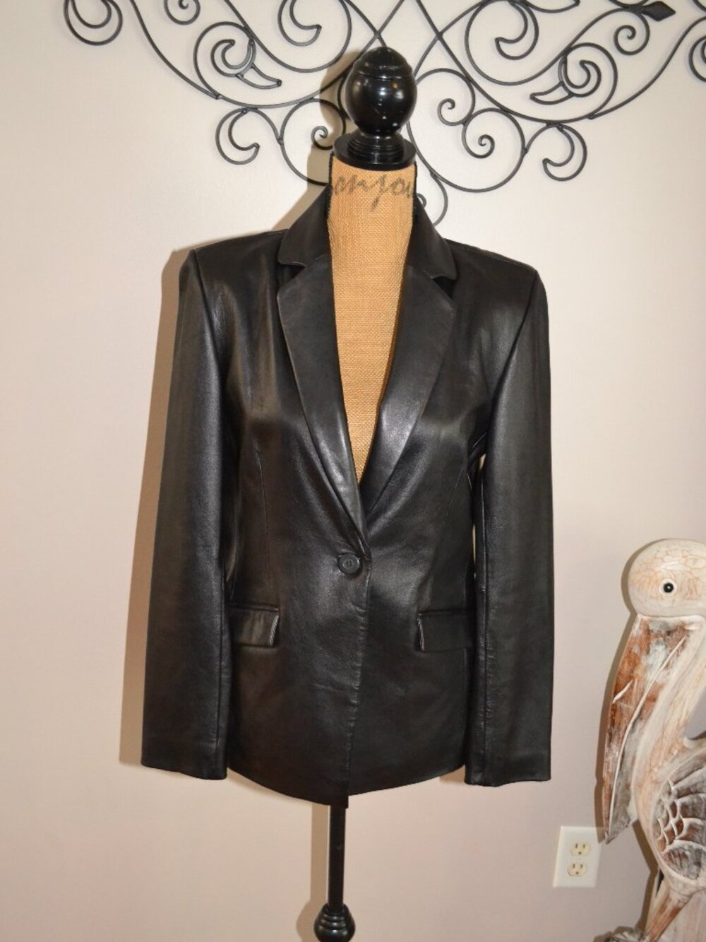 Vtg Wilson’s Pelle Studio Soft Leather Jacket Black 90's Goth Grunge Y2K sz M